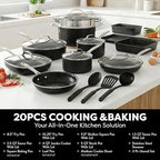 GRANITESTONE 20 Pc Complete Pots and Pans Set Non Stick Cookware Set - Image 2