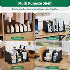 SPACEKEEPER Shelf Divider for Closet, 2 Pack Adjustable Purse Organizers - Image 3