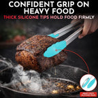 Kitchen Tongs with Silicone Tips Set of 3 Heat Resistant Tongs - Image 3