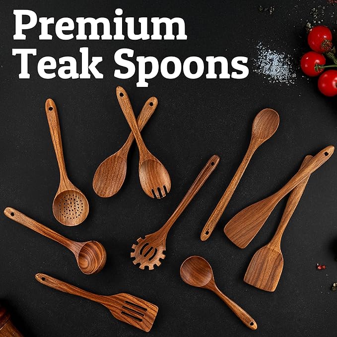 PriorityChef Wooden Slotted Spoon - Image 7