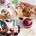 LotFancy 200 Mini Wooden Spoons, 4 Inch Length, Biodegradable Compostable - Image 7