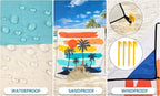 WIWIGO Beach Blanket Waterproof Sandproof Beach Mat 79" X 83"/10'x9'for 2-8 - Image 3