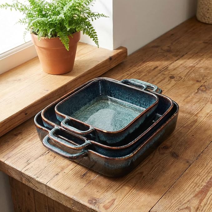 10" x 10" Porcelain Square Casserole Dishes - Image 5
