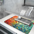 Spring Summer Floral Birds Dish Drying Mat - Image 5