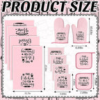 Bencailor 12 Pcs Farmhouse Kitchen Decorations Sets 8 Pink Black Kitchen Dish - Image 3