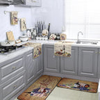 Fourluoo 10 Pcs Wine Kitchen Dish Towels Rugs Oven Mitts and Pot Holders Set - Image 7