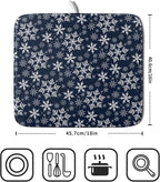 Christmas Dish Drying Mat for Kitchen Counter 18x16 Inch Xmas Snowflake Drying - Image 4