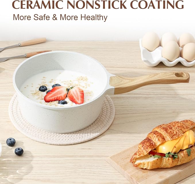 SENSARTE White Ceramic Nonstick Saucepan - Image 7