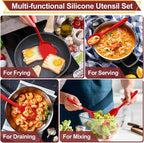 P&P CHEF Kitchen Utensil Set, 4 Pieces Non-stick Silicone Cooking Utensils - Image 5