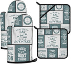Vintage Farmhouse Food Pattern Oven Mitts and Pot Holders Sets Heat Resistant by ANTJOO