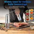 MealHelper Rechargeable Gravity Electric Salt and Pepper Grinder Set - Image 6