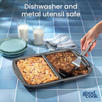 GoodCook Everyday Divided Baking Pan 1.5-Inch Deep 2-Section Non-Stick - Image 7