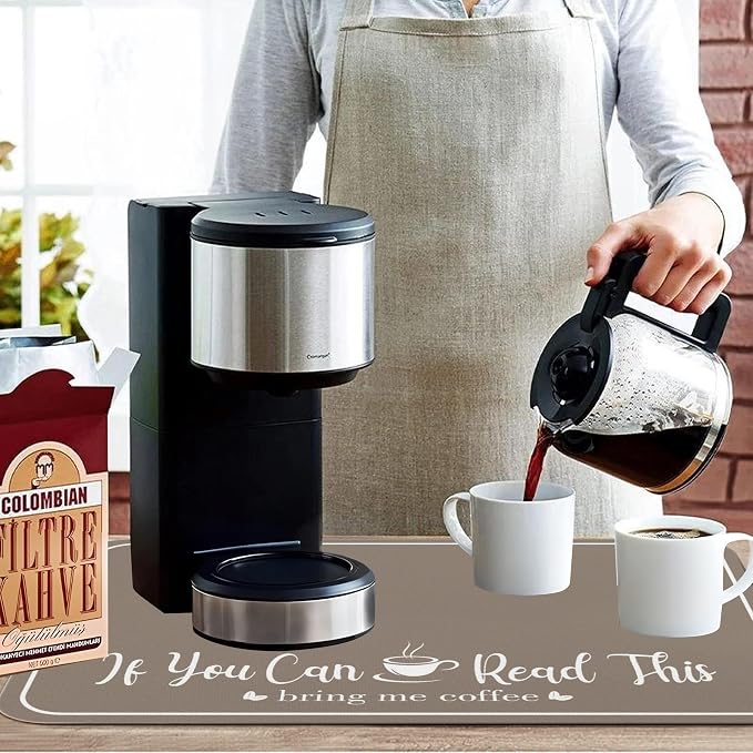 Coffee Bar Mat for Countertops 23inx15in, Absorbent Hide Stain Anti-Slip Cafe - Image 4