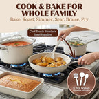 Granitestone Ceraluxe 20 Pc Ceramic Cookware Set Nonstick, Complete Pots and - Image 5