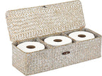Hipiwe Storage Basket with Lid 3 Sections Handwoven Seagrass Basket Rectangular - Image 9