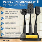 Dish Brush Set of 5 with Holder - Image 2