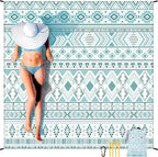WIWIGO Beach Blanket Waterproof Sandproof Beach Mat 79" X 83"/10'x9'for 2-8 - Image 5