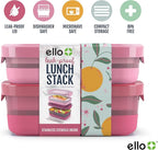 Ello 2-Pack Lunch Stack Plastic Food Storage Container Bento Box - Image 3