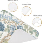 Chinoiserie Dish Drying Mat 18x24 Inch Vintage Sage Green Blue Floral Drying - Image 7
