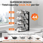 MUDEELA 2 Pack Pots and Pans Organizer under Cabinet, 4-Tier Heavy Duty Pan - Image 3