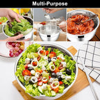 E-far Mixing Bowls with Lids, 6-Piece Stainless Steel Salad Bowls Metal Nesting - Image 4