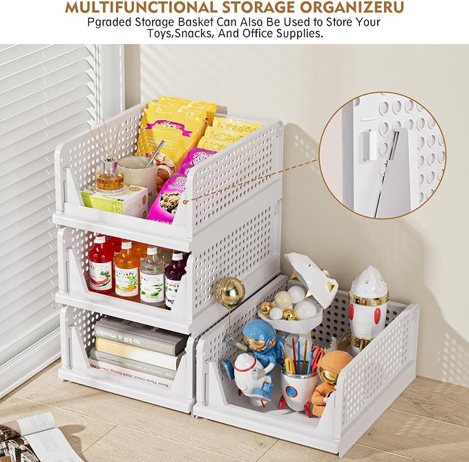 SNSLXH 8 Pack Stackable Closet Storage Bins, Space-Saving Wardrobe Organizer - Image 7