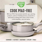 GreenLife 16-Piece Nonstick Cookware Set, Non-Toxic Ceramic Pots and Pans Set - Image 8