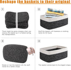 OIAHOMY 4 Pack Storage Baskets for Organizing, Small Bins for Shelves, Cute - Image 7