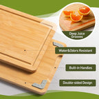 Bamboo Cutting Board Set Non Slip Feet Over Sink Kitchen Gadgets Seller 2024 - Image 4