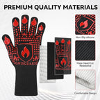 BBQ & Grill Gloves, Oven Gloves, 1472°F Silicone Oven Mitts Heat Resistant - Image 5