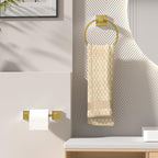 FORIOUS Toilet Paper Holder Wall Mount and Hand Towel Ring Set, SUS 304 - Image 2