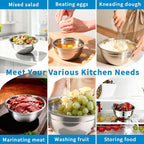 7-Piece Mixing Bowls with Airtight Lids — Stackable Stainless Steel Nesting - Image 6