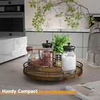 Farmhouse Oak 10" Lazy Susan Turntable Organizer - Image 2