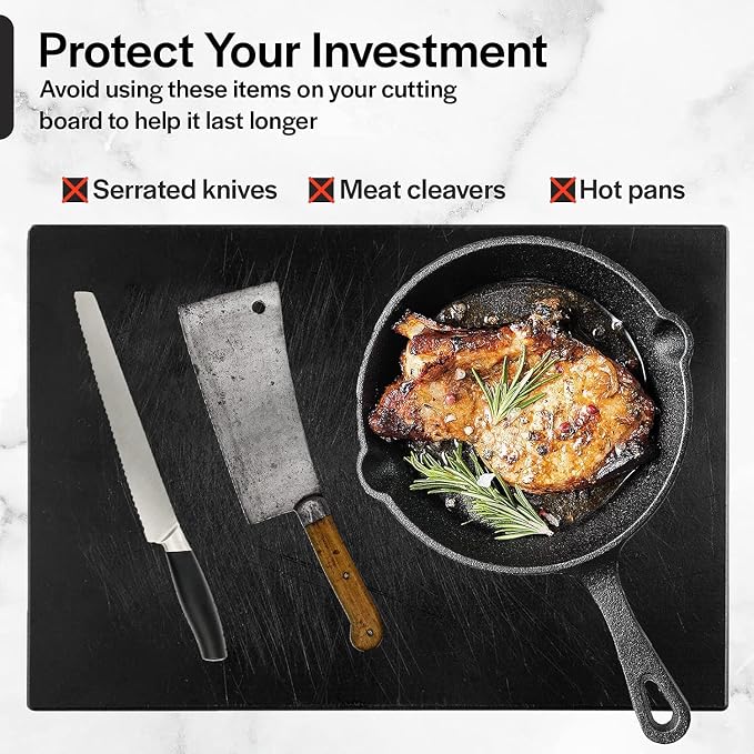 Thirteen Chefs Extra Large 24 x 18 Black Cutting Board - Image 7