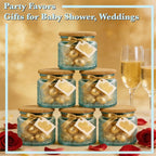 4 oz Blue Mini Glass Jars with Airtight Bamboo Lids 6 pack, Decorative Small - Image 4