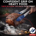 Kitchen Tongs with Silicone Tips Set of 3 Heat Resistant Tongs - Image 3