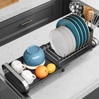 Small Dish Drying Rack, Mini Expandable Compact Dish Rack, Slim Extendable - Image 7