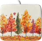 Fall Maple Leaves Dish Drying Mat by Trongr