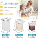 Vtopmart 10 PCS Flour and Sugar Storage Container, Large Airtight Food Canisters - Image 6