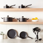 Amazon Basics Ceramic Non-Stick Cookware 15-Piece Set, Pans and Utensils - Image 3