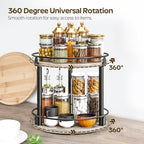 YATINEY Lazy Susan Organizer, Rotating Spice Rack, 2 Tier Spice Turntable - Image 4