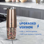 UNNEES Rechargeable Electric Salt and Pepper Grinder set of 2, gravity electric - Image 6