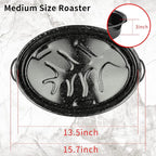 JY COOKMENT 15.7" Enameled Oval Roaster - Image 5