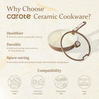 CAROTE 25-Piece Ceramic Cookware Set, Nonstick Pots and Pans Set - Image 8
