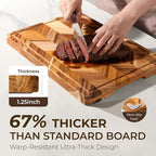 Teak Wood Cutting Board for Kitchen Extra 20'' Large End Grain Heavy Duty - Image 6