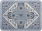 Boho Flower Dish Drying Mat Blue Bohemian Dishes Drainer Rack Mat 18x24 Inch by Giwawa