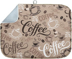 Sanwarm Absorbent Dish Drying Mat, First Coffee Cute Doodle Chalkboard by SanwarmHomeDecor