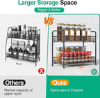 Spice Rack Organizer for Countertop, Xpatee 2-Tier Foldable Metal Rust-Proof - Image 4