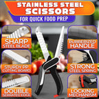 Cutting Board Scissors for Food – 6-in-1 Kitchen Shears - Image 3