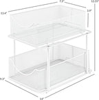 Sorbus 2 Tier Under Sink Bathroom Organizers and Storage, Strong Steel Mesh - Image 3